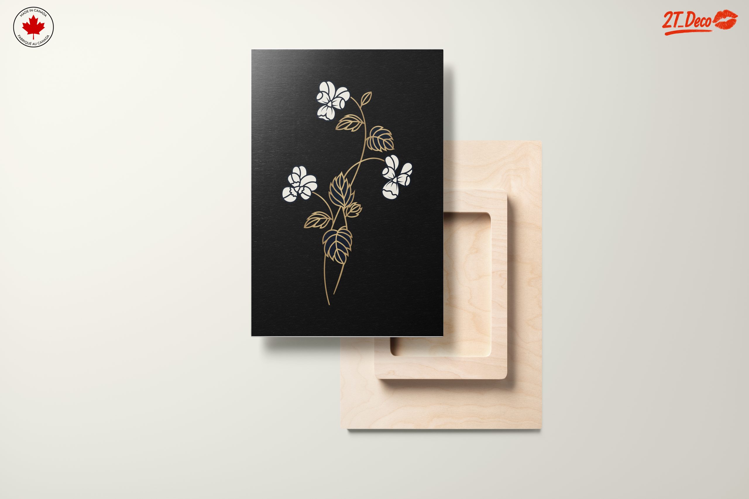Stylized Floral Composition on Black Background - Image 11