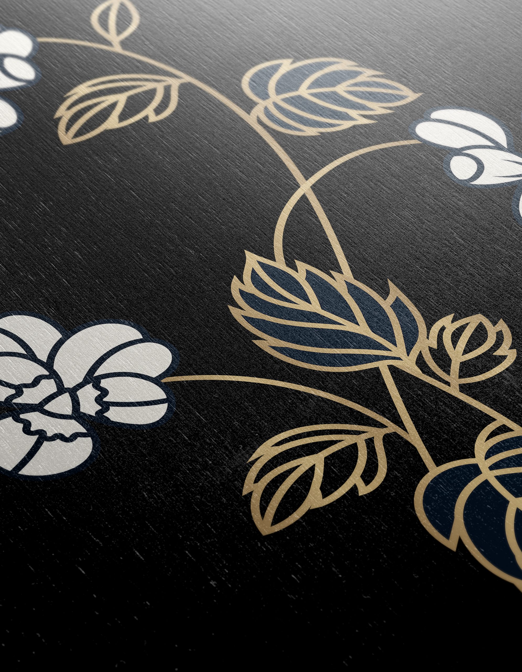 Stylized Floral Composition on Black Background - Image 12