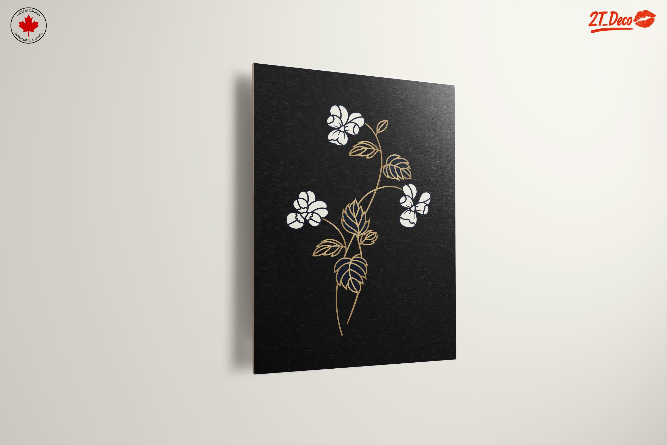 Stylized Floral Composition on Black Background - Image 13