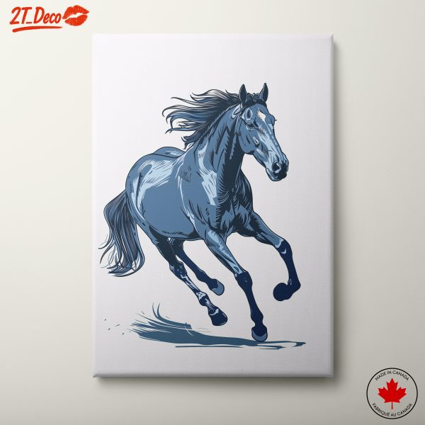 Dynamic Blue Horse Illustration