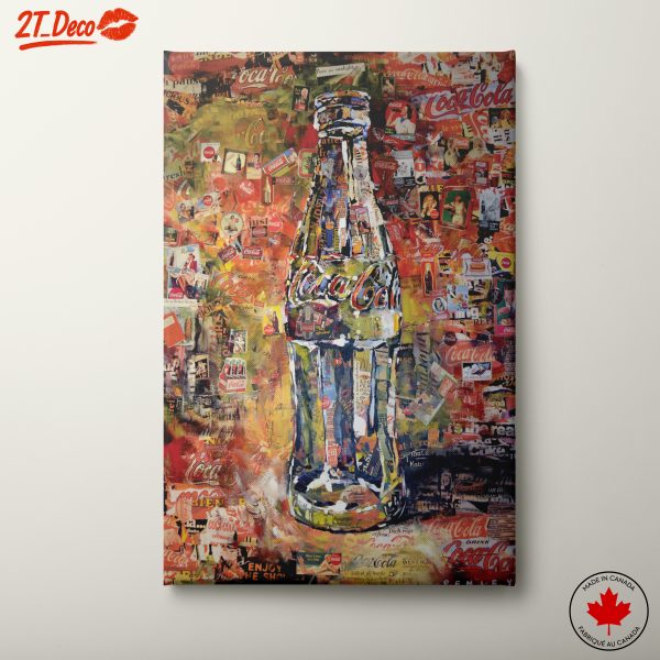 Coca Cola Bottle Art with Vintage Advertisements
