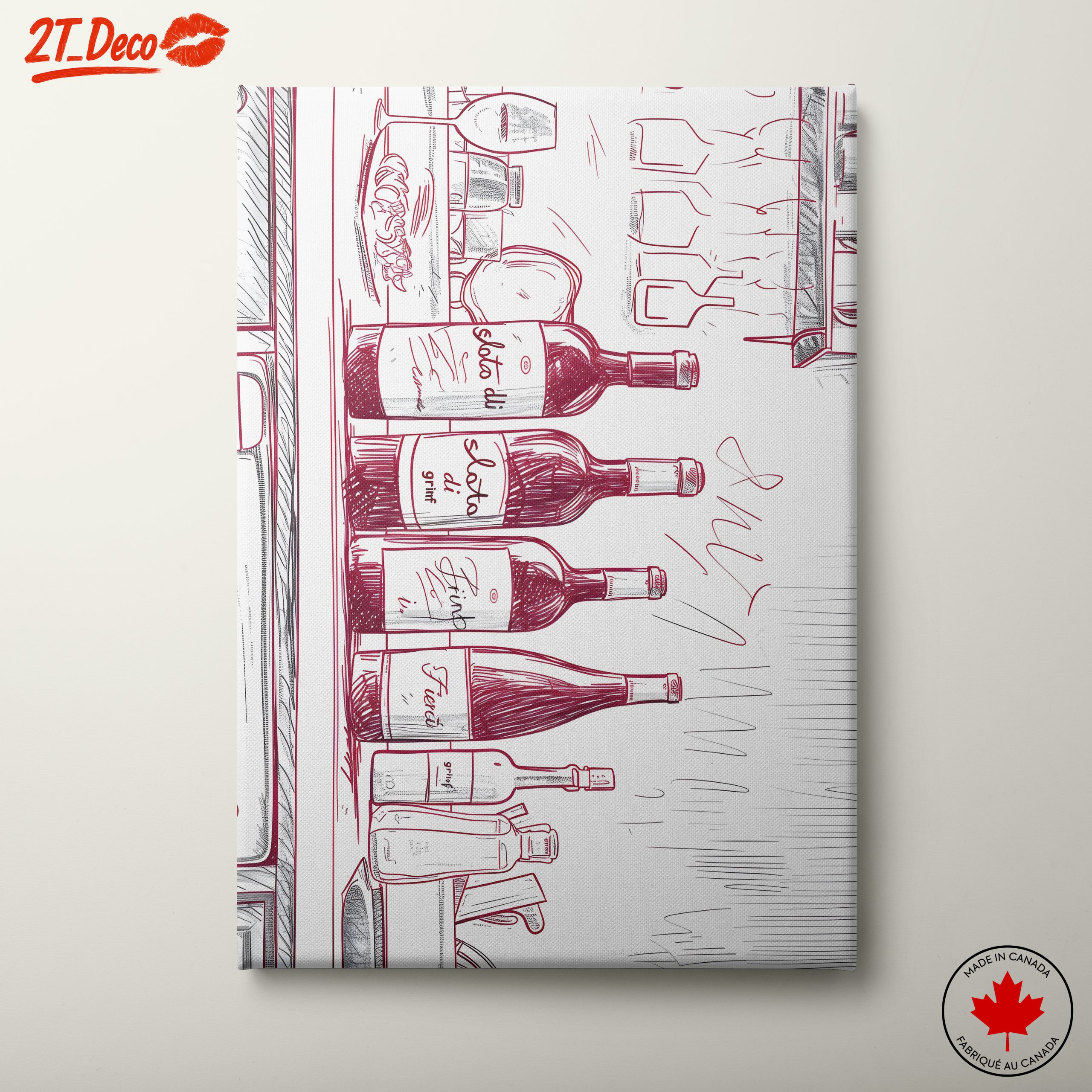 Stylized Wine Bottles Art