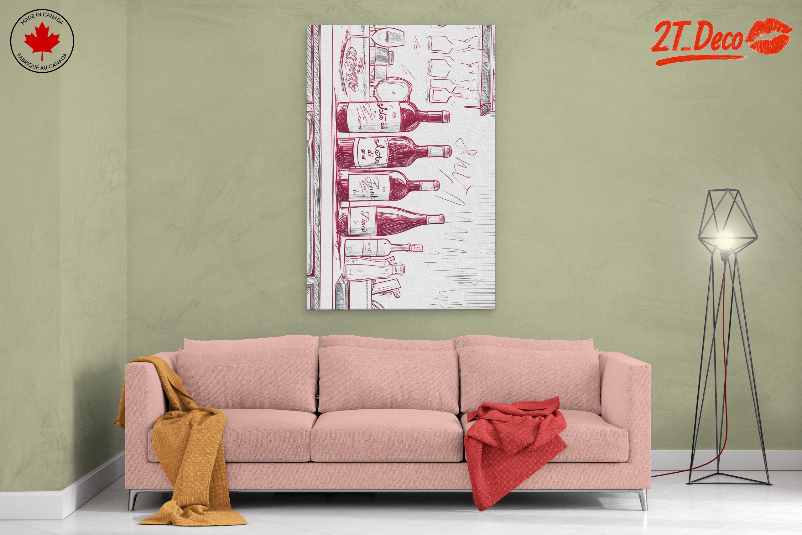 Stylized Wine Bottles Art - Image 2