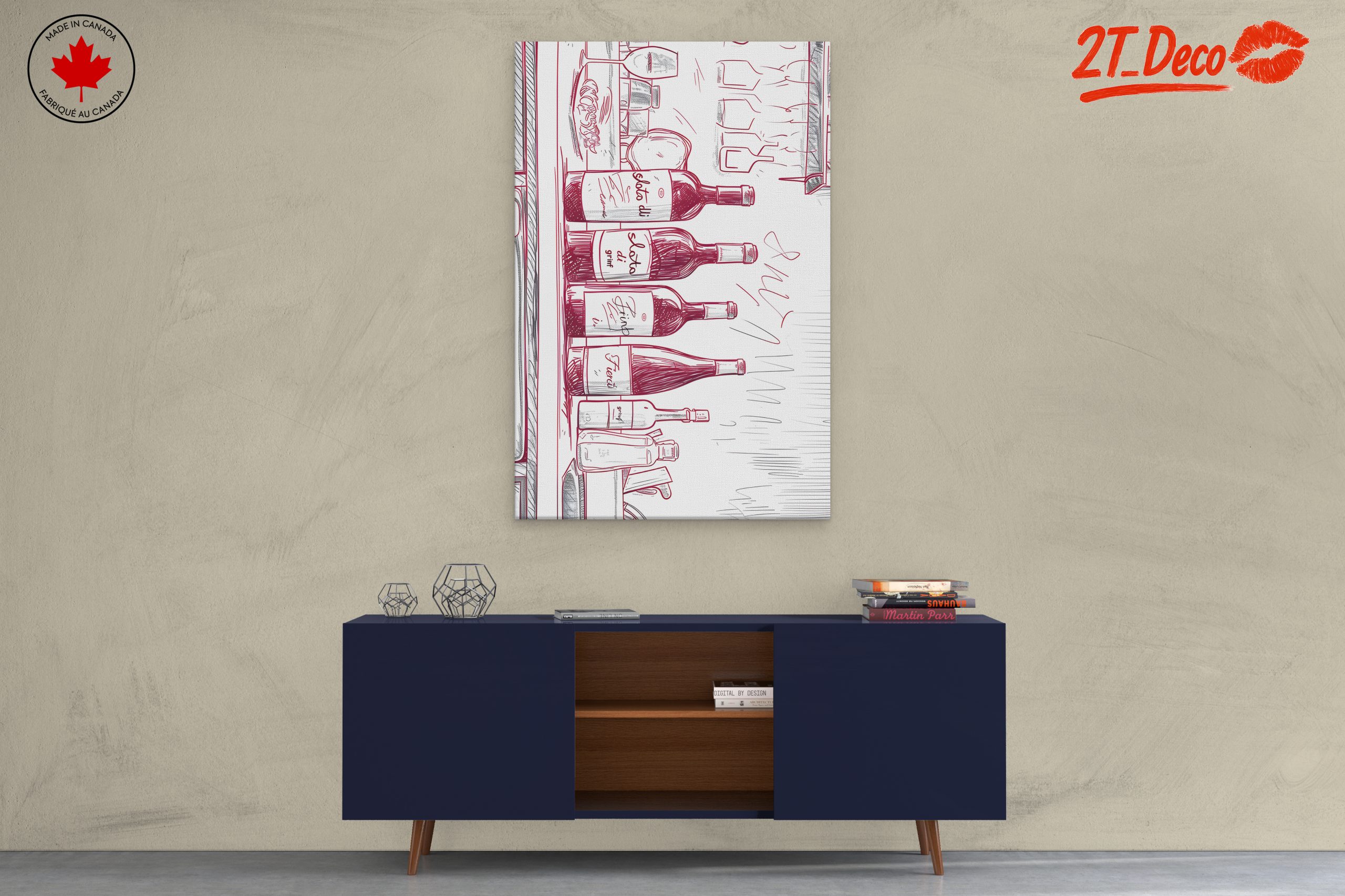 Stylized Wine Bottles Art - Image 3