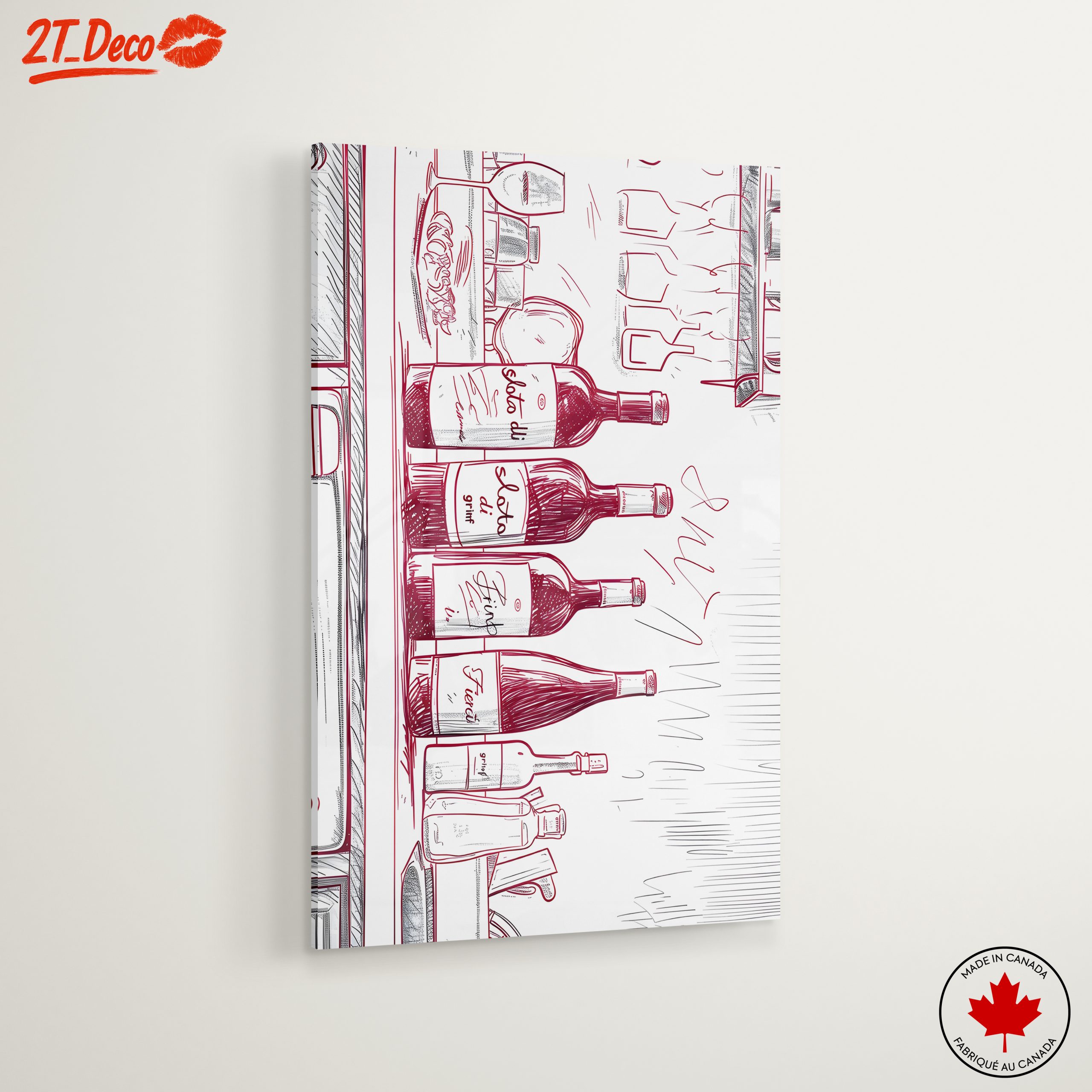 Stylized Wine Bottles Art - Image 6
