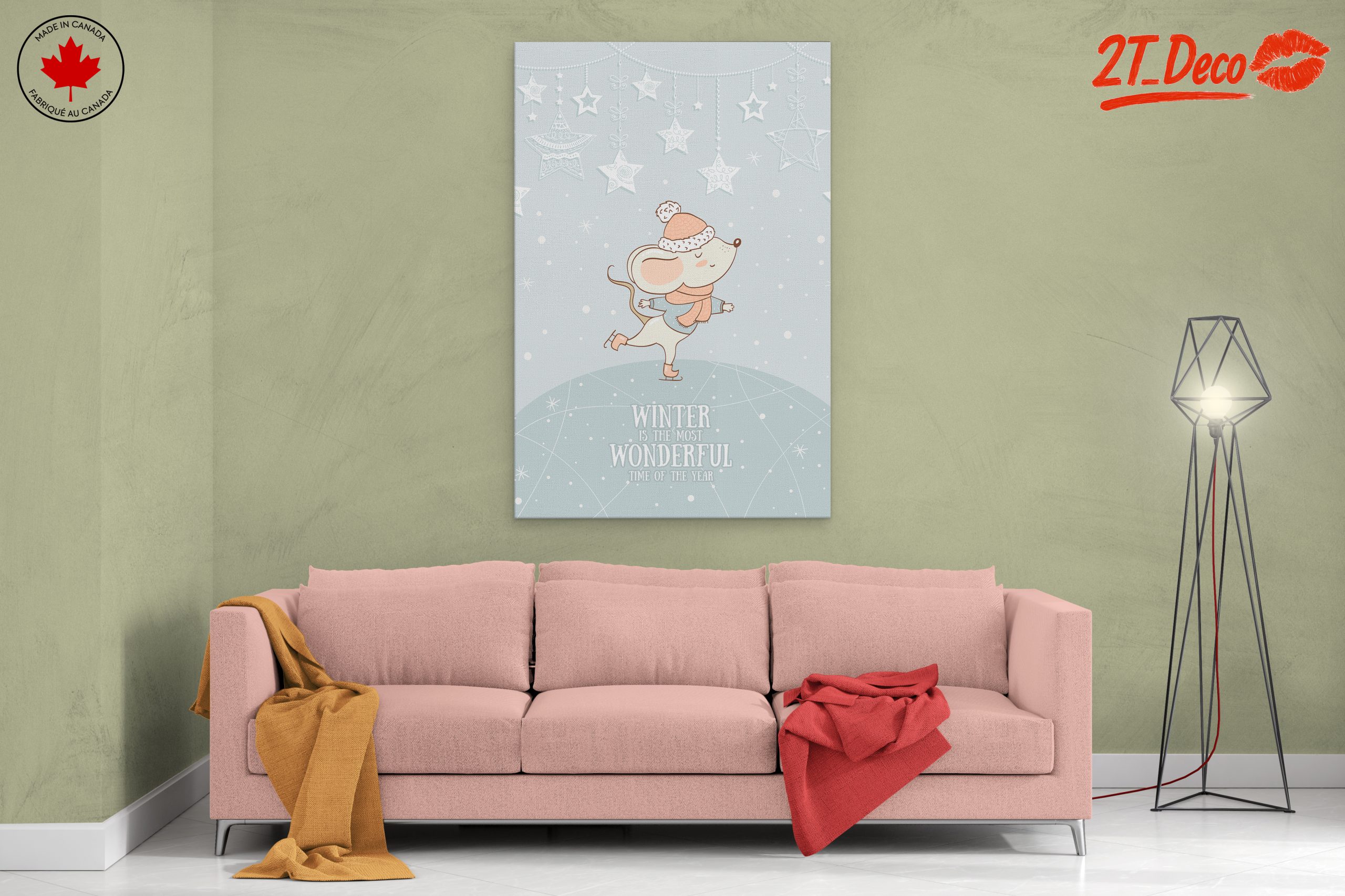 Whimsical Winter Mouse Art - Image 2