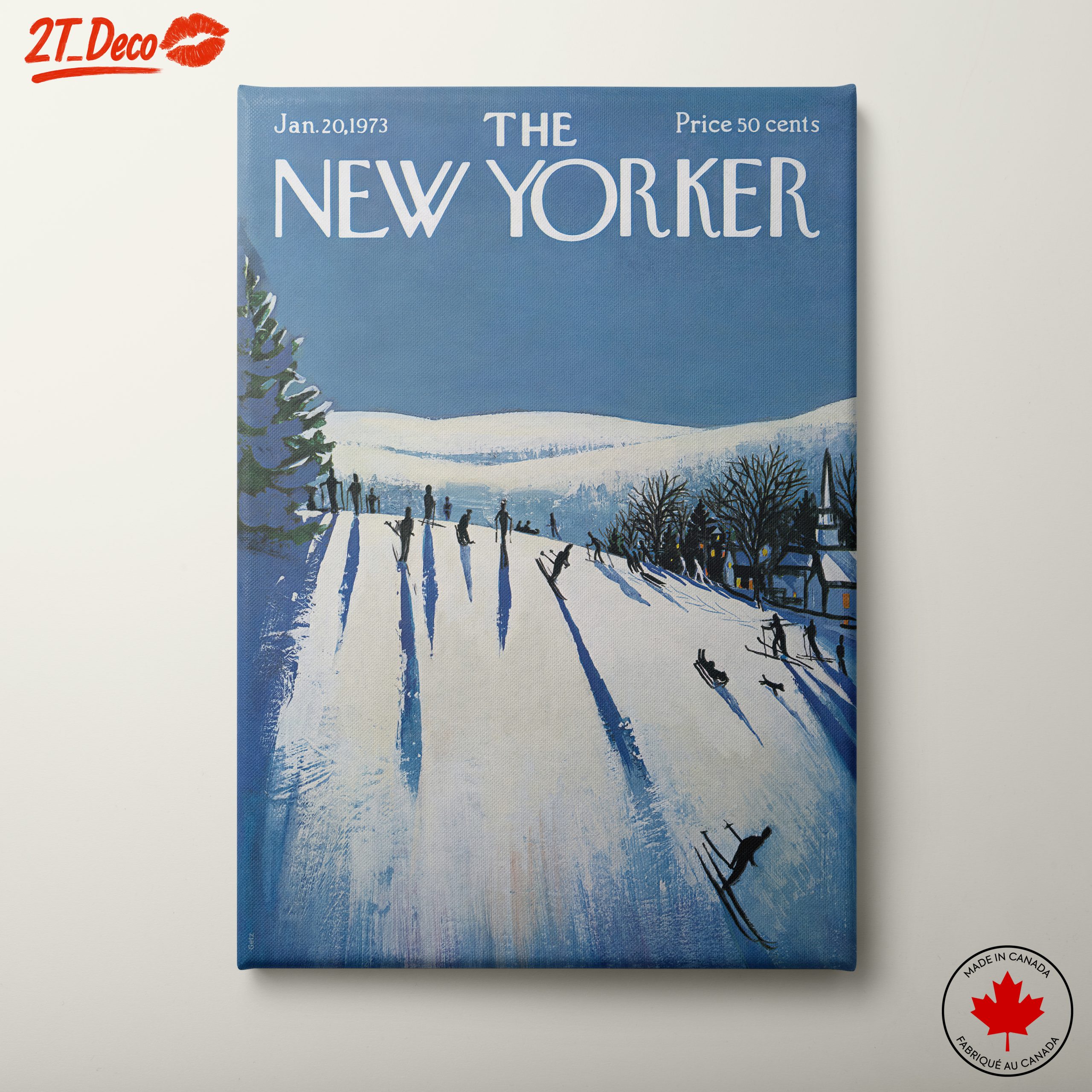 The New Yorker Vintage Skiing Cover Art