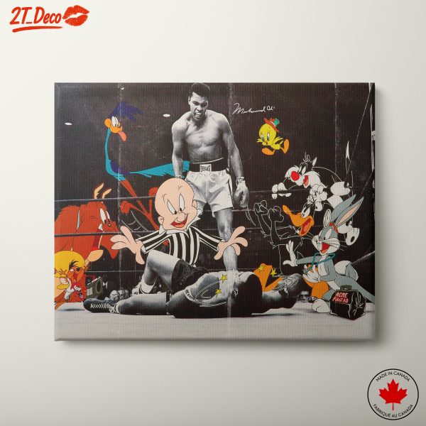 Muhammad Ali with Animated Characters Artwork