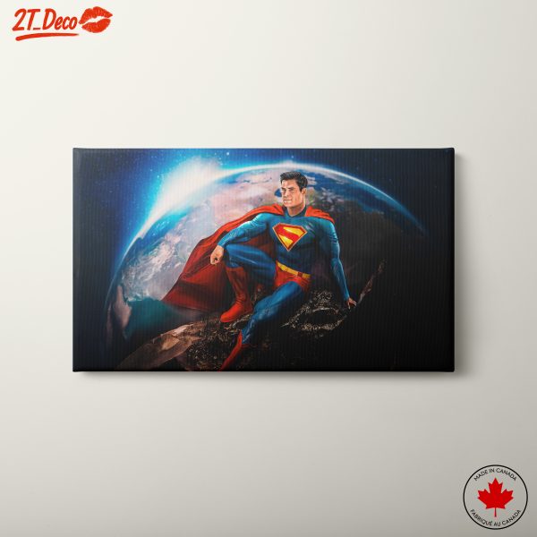 Superman Heroic Art in Outer Space
