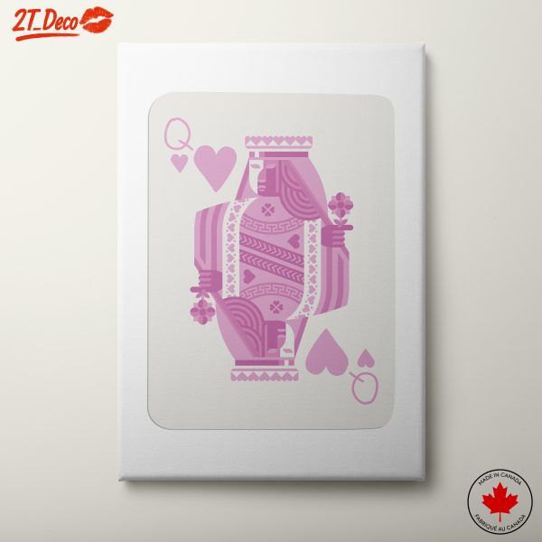 Stylized Queen of Hearts Playing Card Art