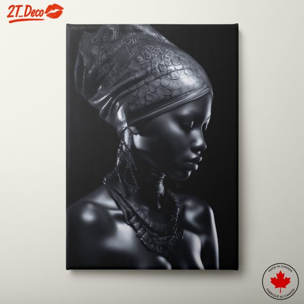 Elegant Afrocentric Portrait with Cultural Elements
