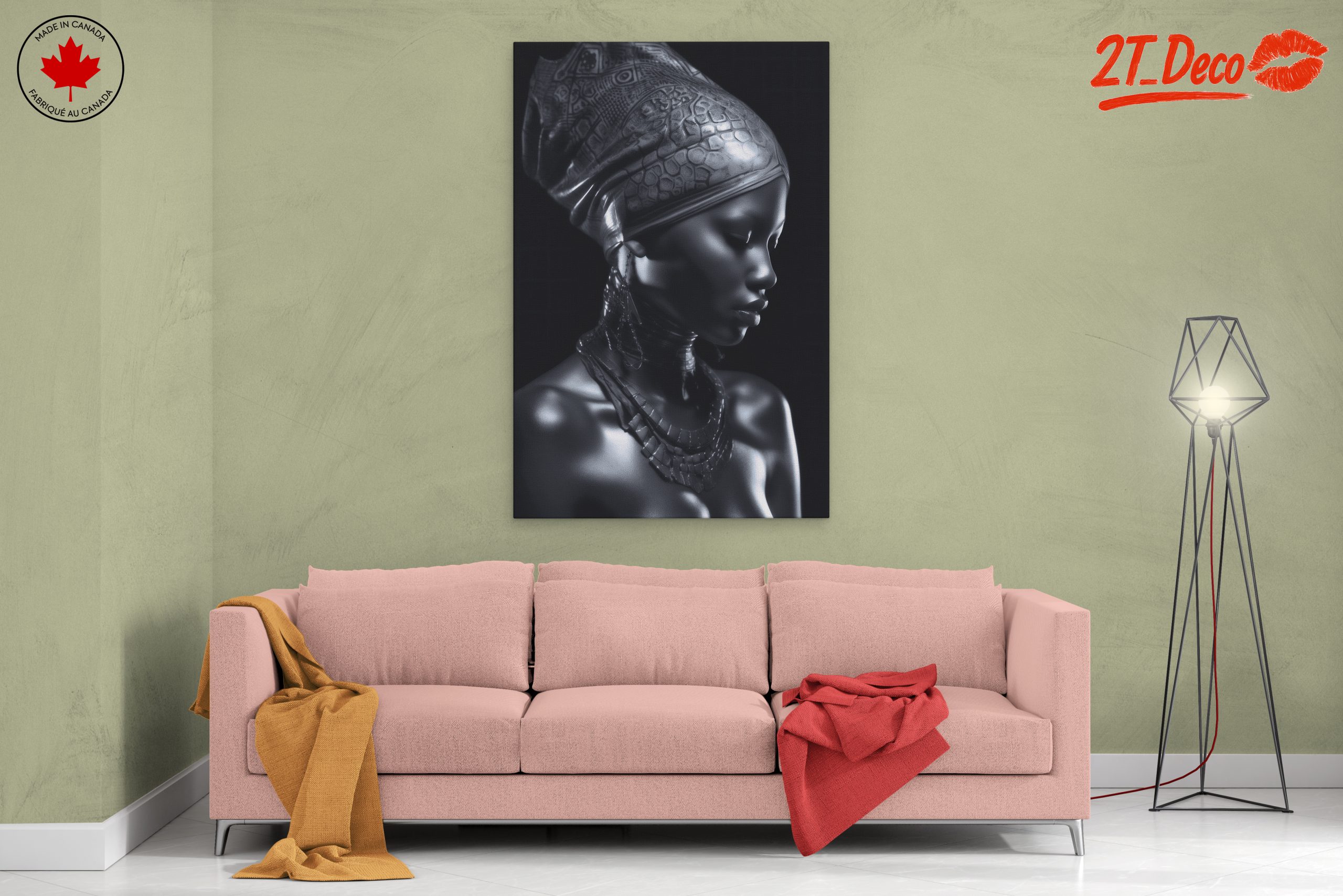 Elegant Afrocentric Portrait with Cultural Elements - Image 2