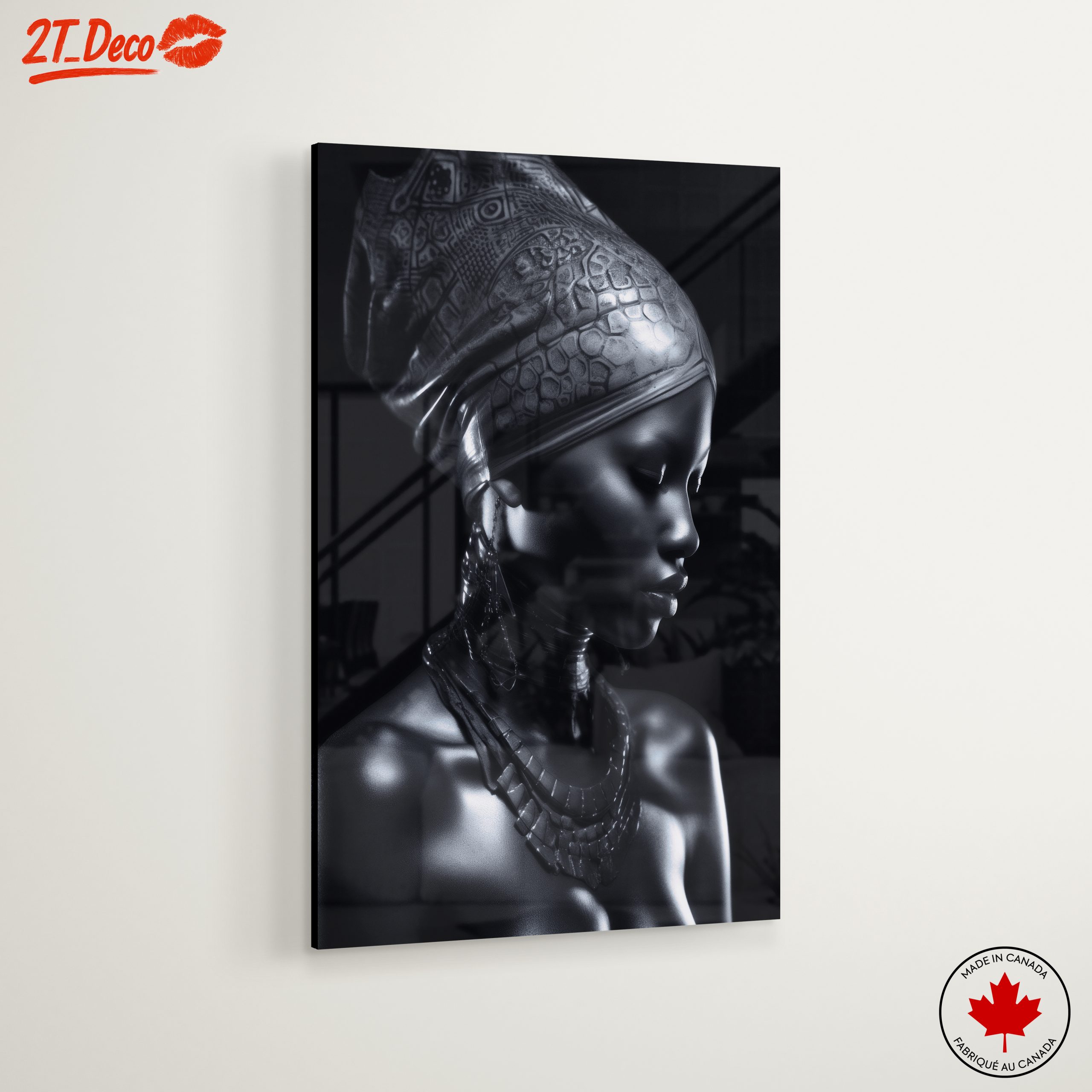 Elegant Afrocentric Portrait with Cultural Elements - Image 6