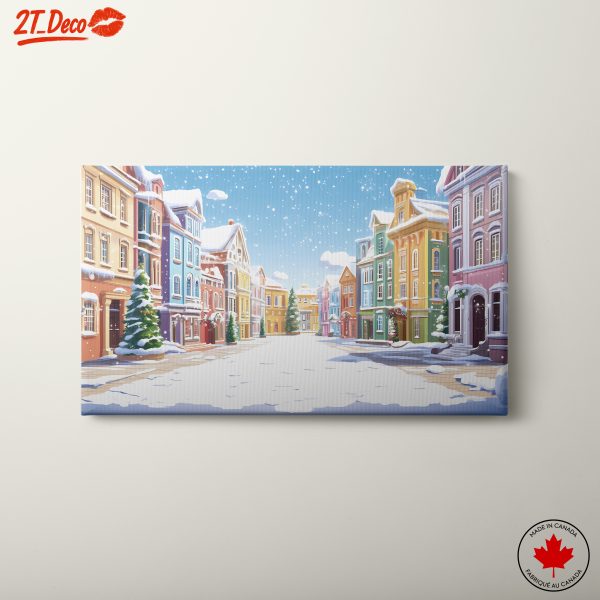 Charming Winter Street Scene with Snow