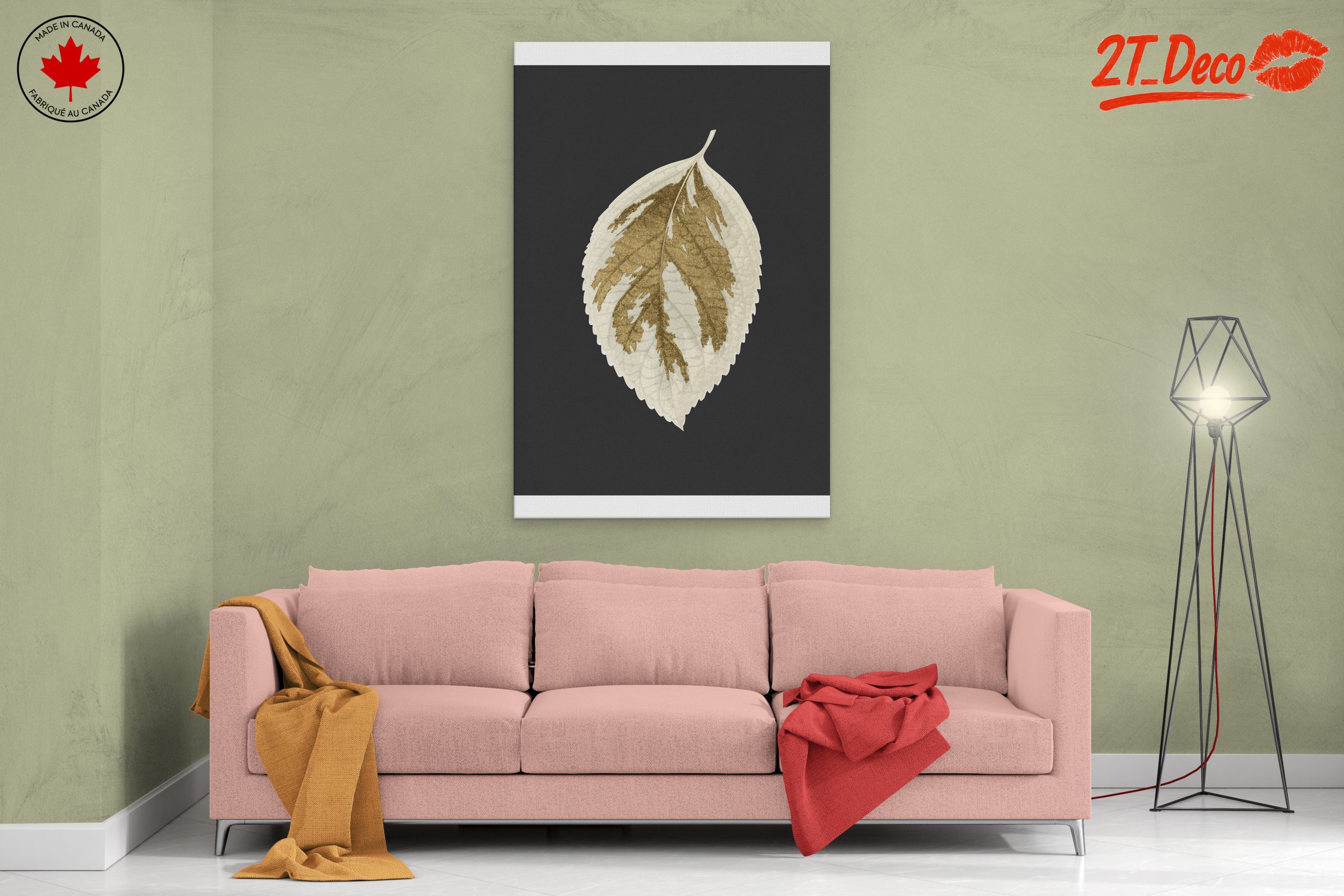 Stylized Gold Leaf Nature Art - Image 2