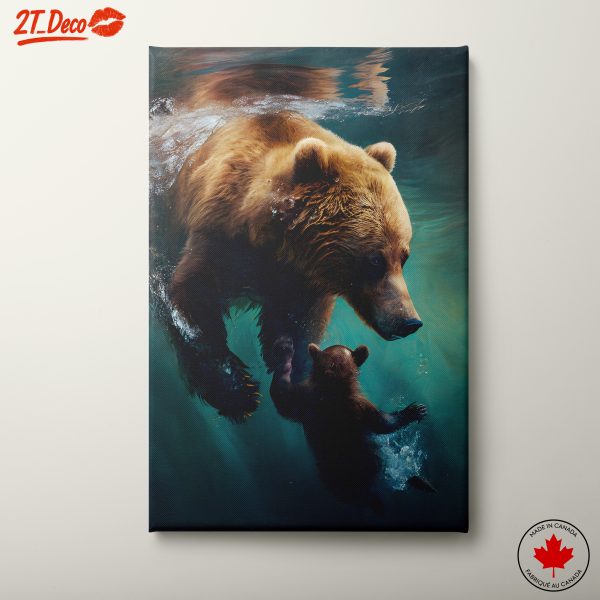 Majestic Bears Swimming Together