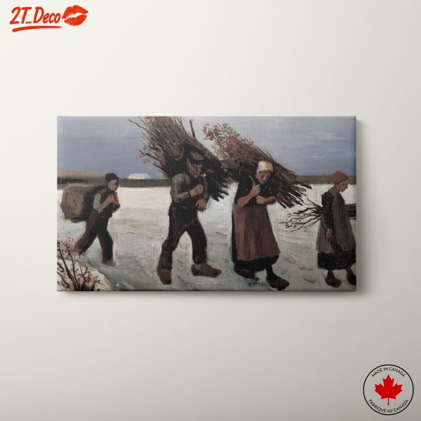 Abstract Artwork of Laborers Carrying Bundles
