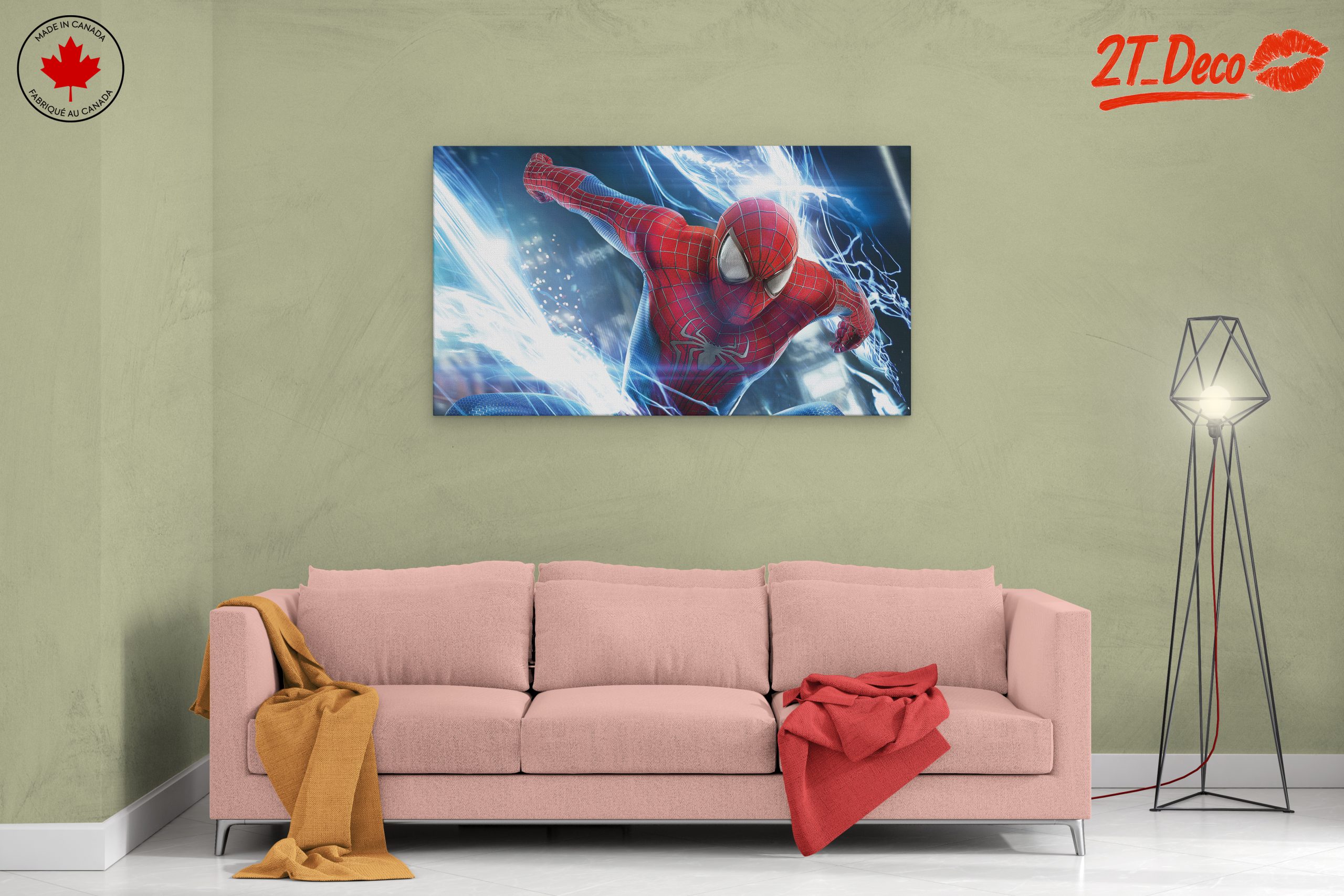 Dynamic Spider Man Artwork with Electric Effects - Image 2