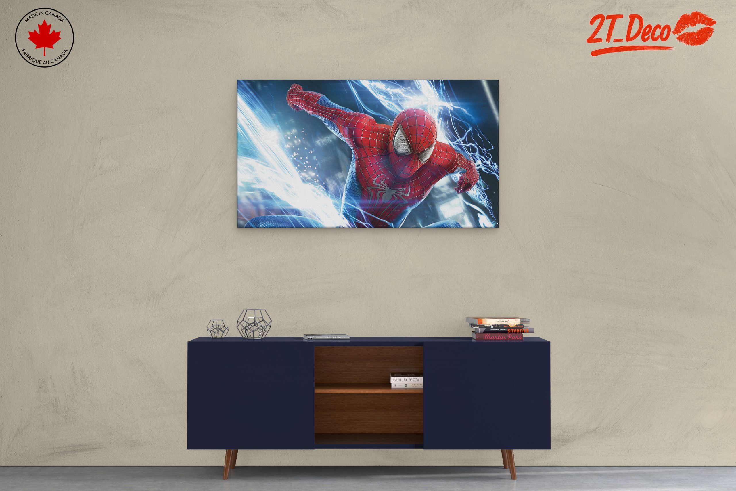 Dynamic Spider Man Artwork with Electric Effects - Image 3