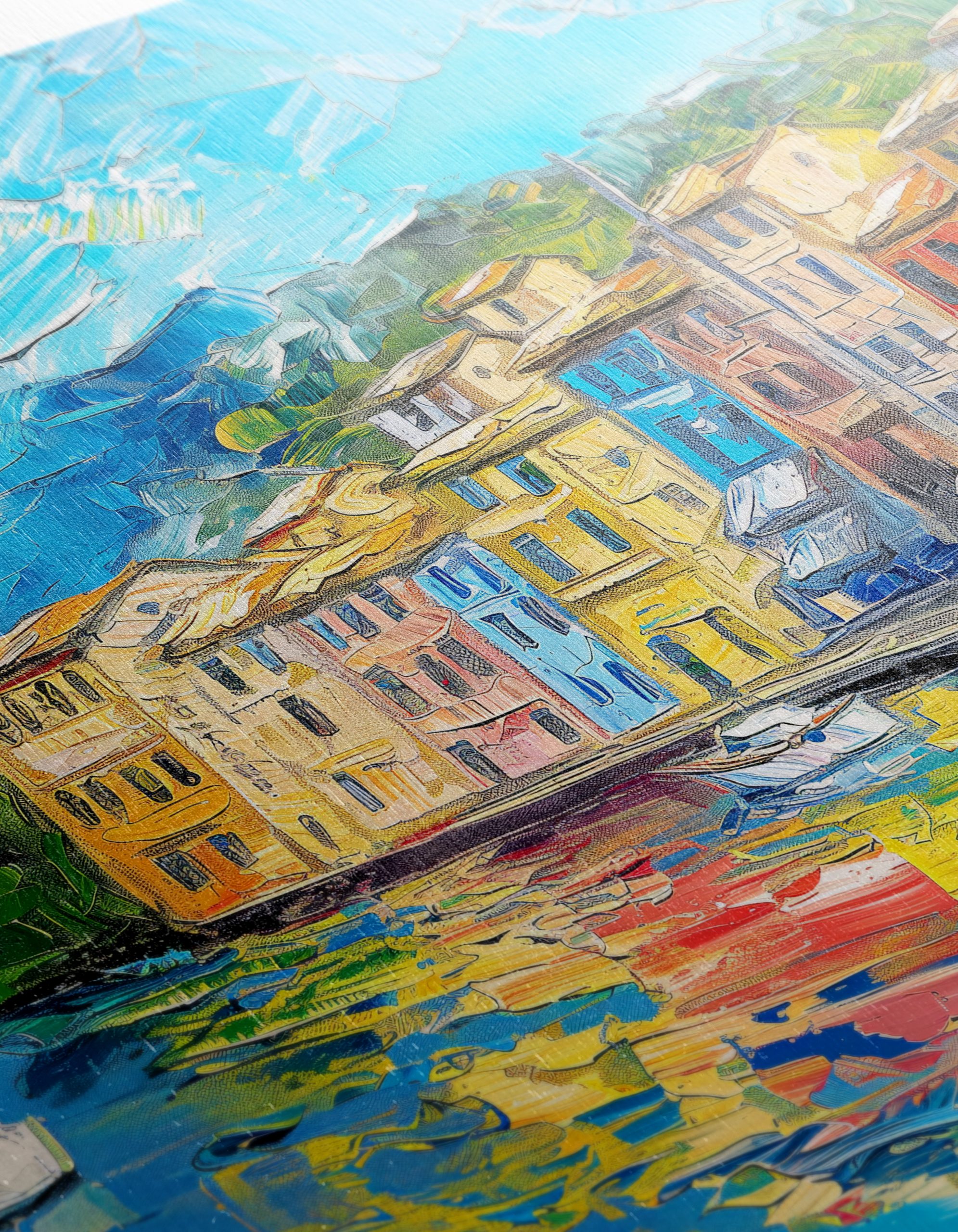 Vibrant Coastal Landscape with Boats - Image 12