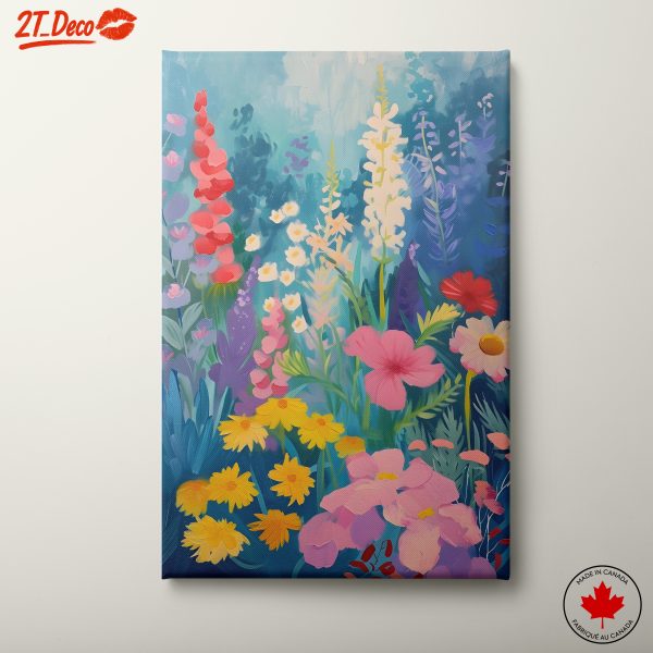 Vibrant Floral Artwork with Dynamic Colors