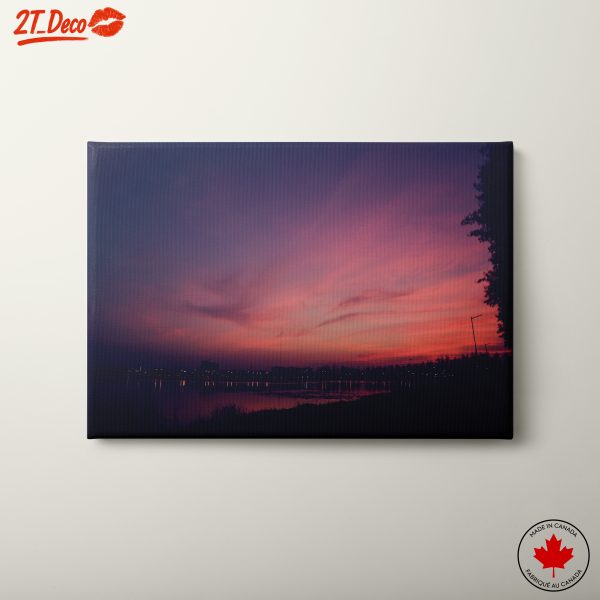 Beautiful Night Landscape with Colorful Sky