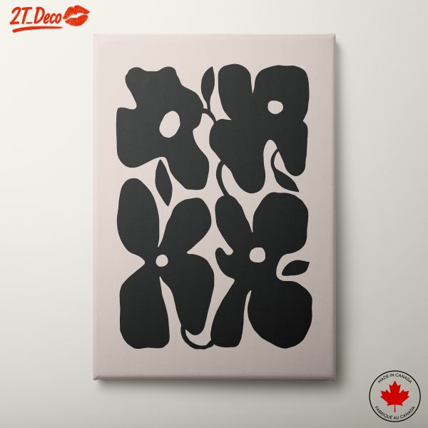 Stylized Black Flowers on Soft Background