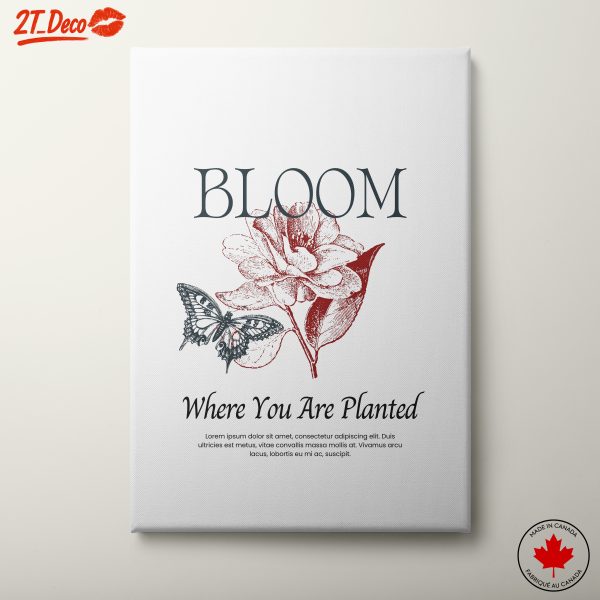 Blooming Flowers and Butterfly Art