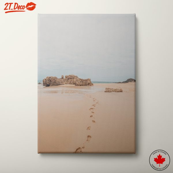Serene Beach Footsteps on Sandy Shore