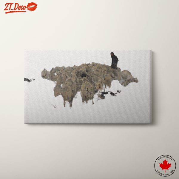 Artistic Representation of Sheep Herding