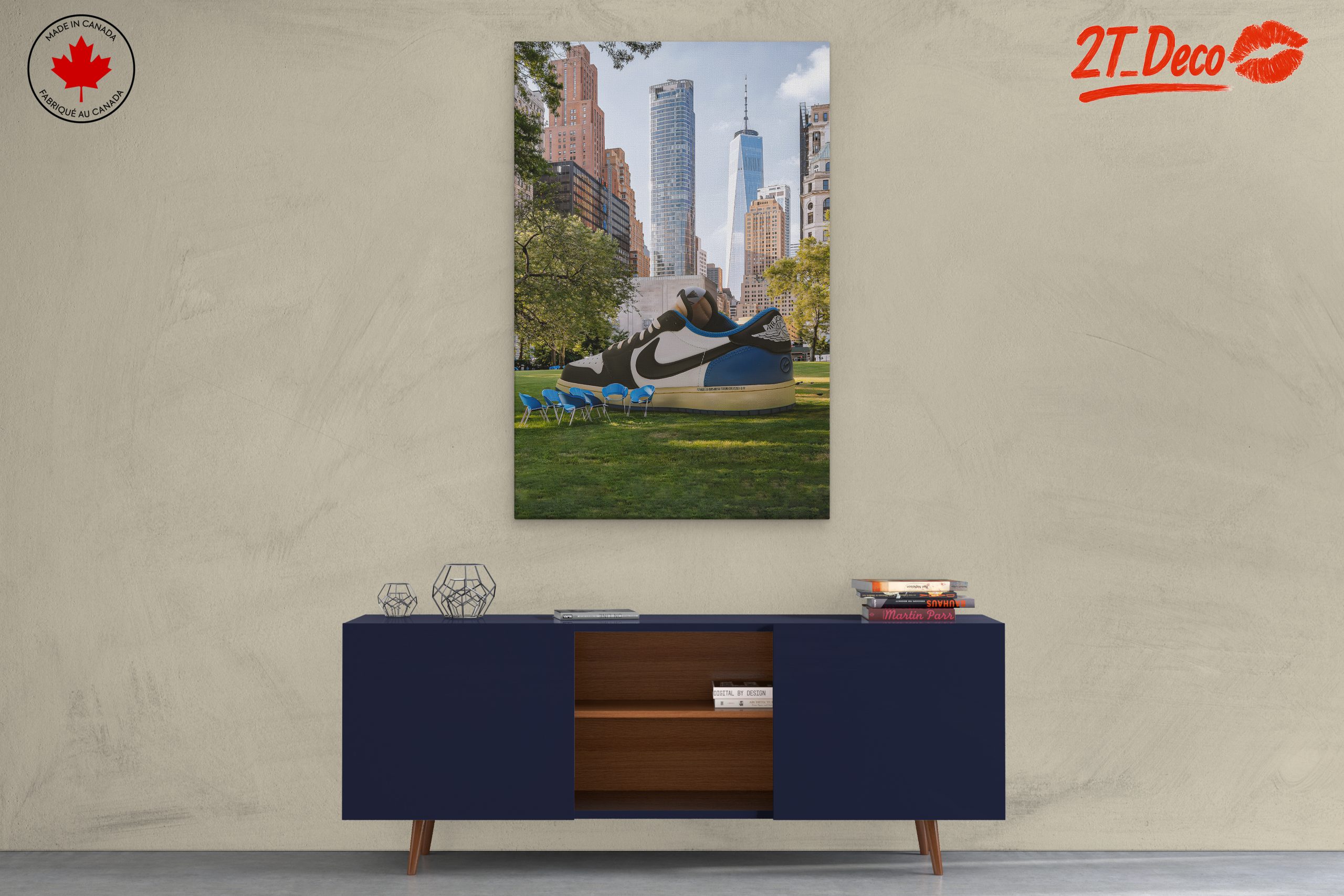 Urban Scene with Giant Nike Sneaker - Image 3
