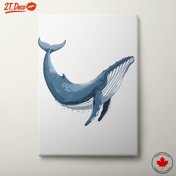 Abstract Blue Whale Illustration Art