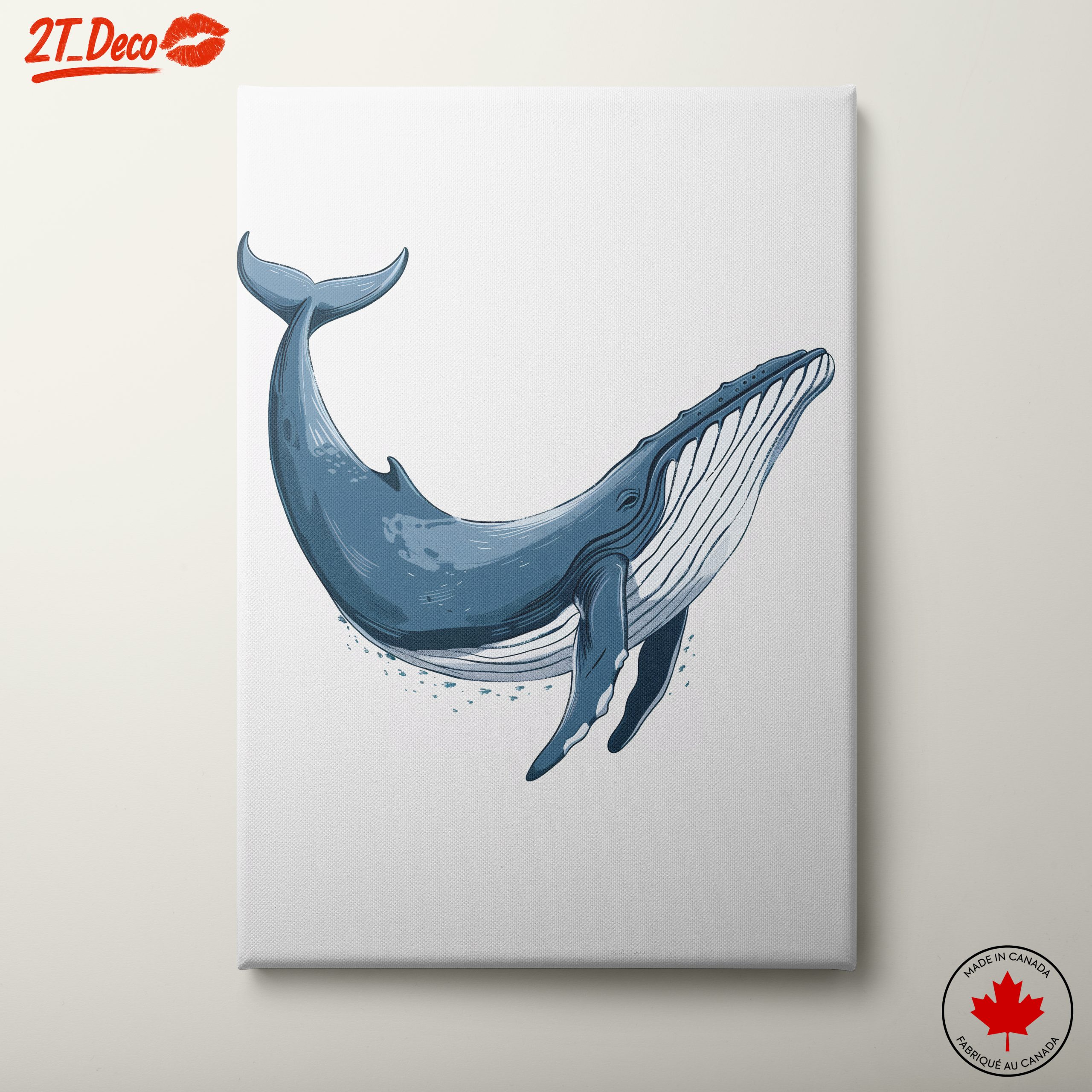 Abstract Blue Whale Illustration Art
