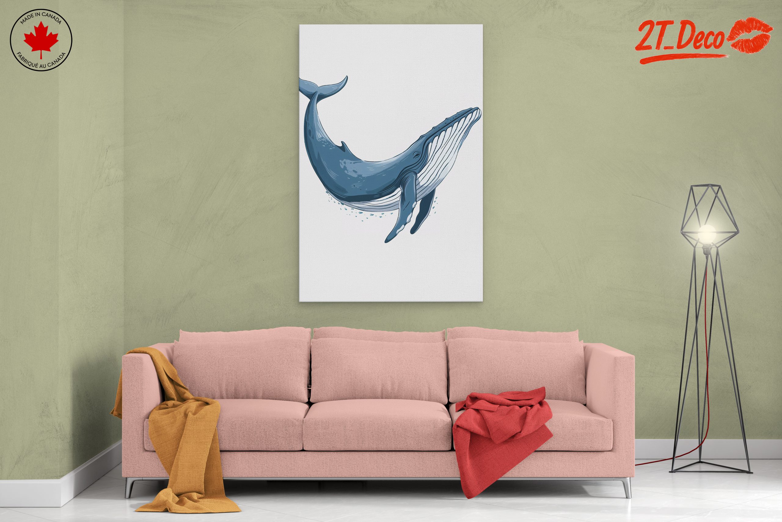 Abstract Blue Whale Illustration Art - Image 2