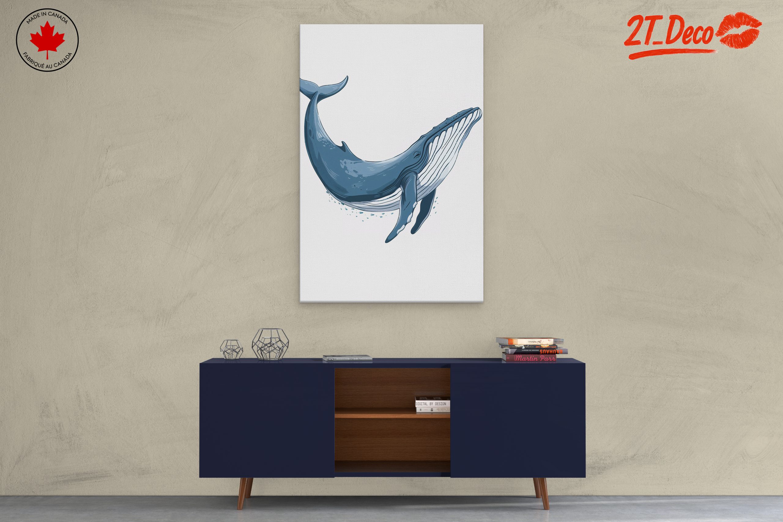 Abstract Blue Whale Illustration Art - Image 3