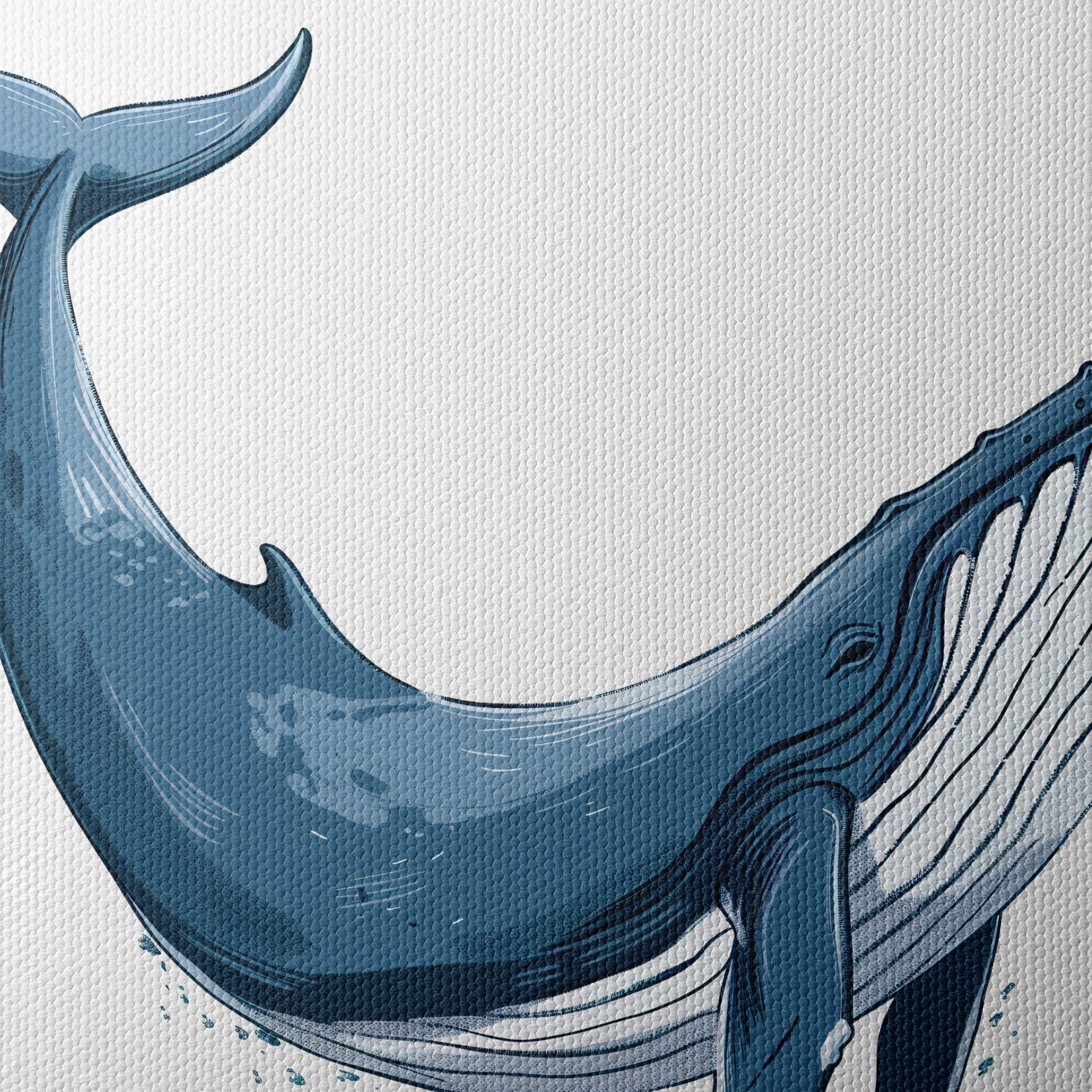 Abstract Blue Whale Illustration Art - Image 4