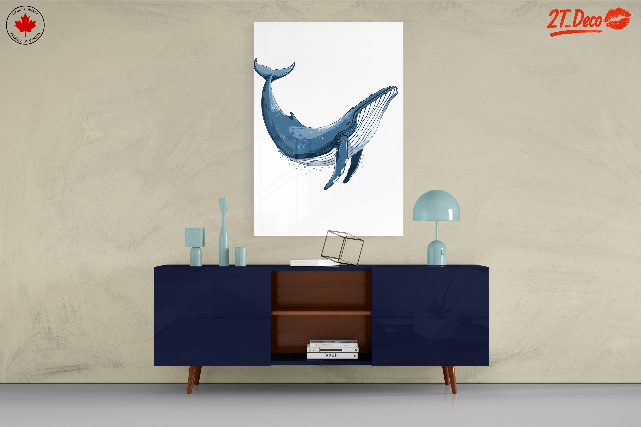 Abstract Blue Whale Illustration Art - Image 8
