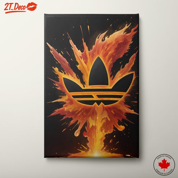 Dynamic Adidas Logo with Fiery Elements