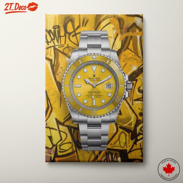 Rolex Submariner Yellow Watch Art