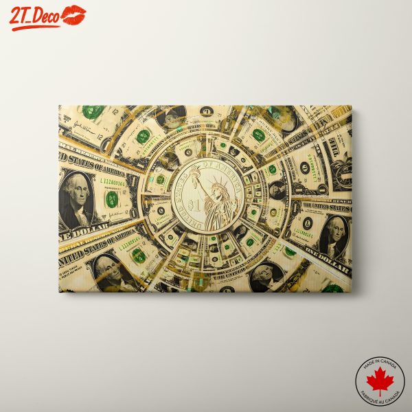 Intricate Money Art Featuring Currency Symbols