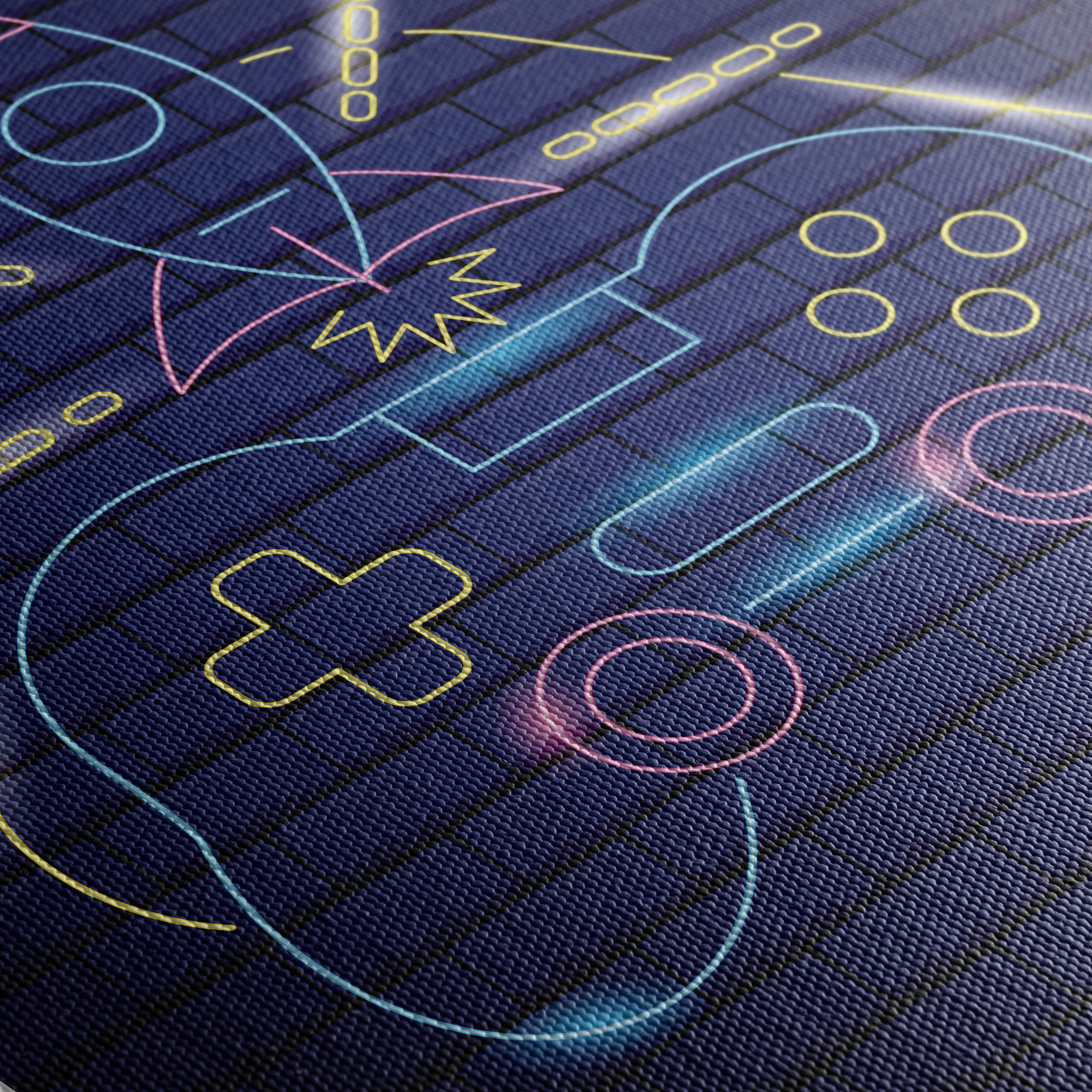Neon Gaming Inspired Art with Controller and Rocket - Image 5