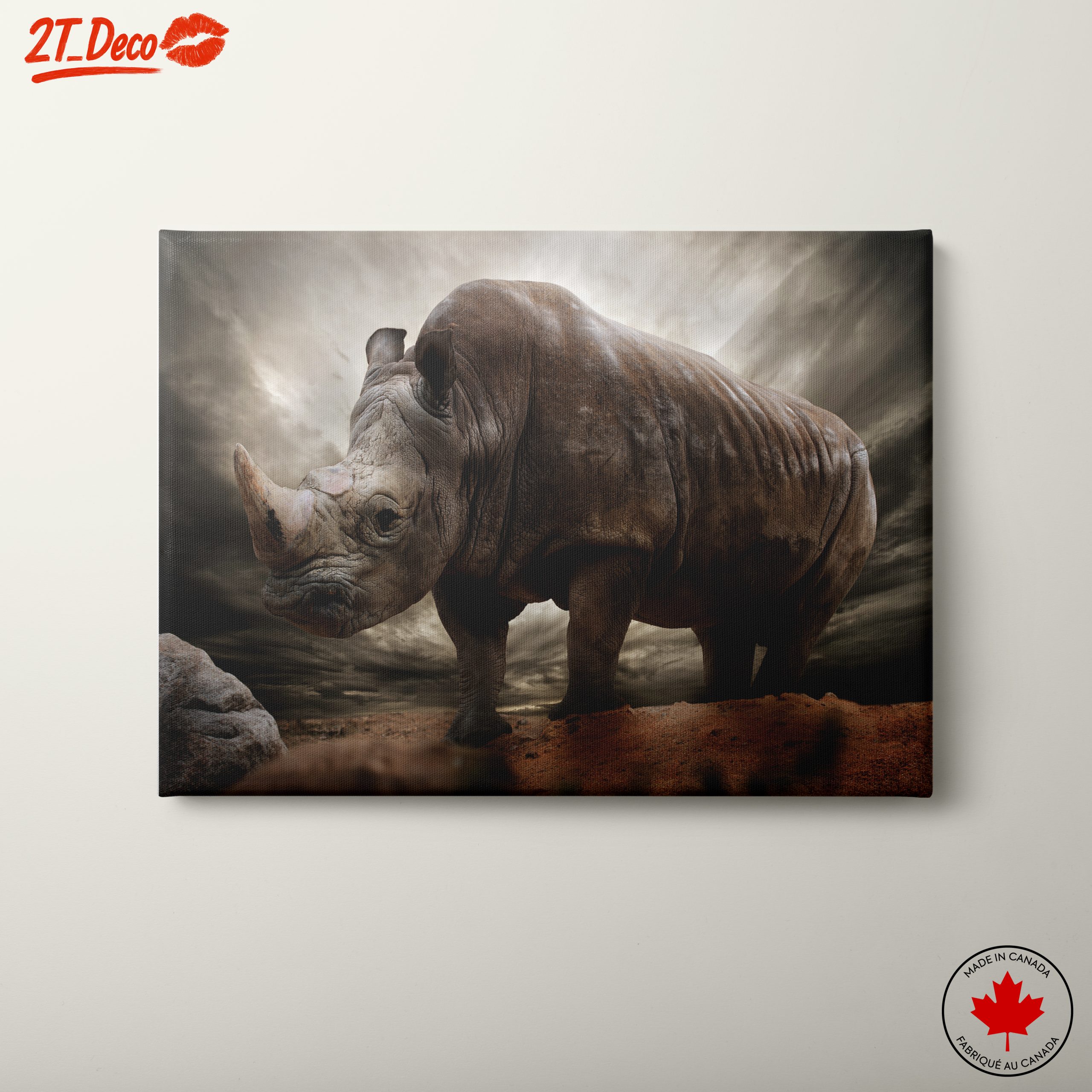 Majestic Rhinoceros in Dramatic Landscape 2
