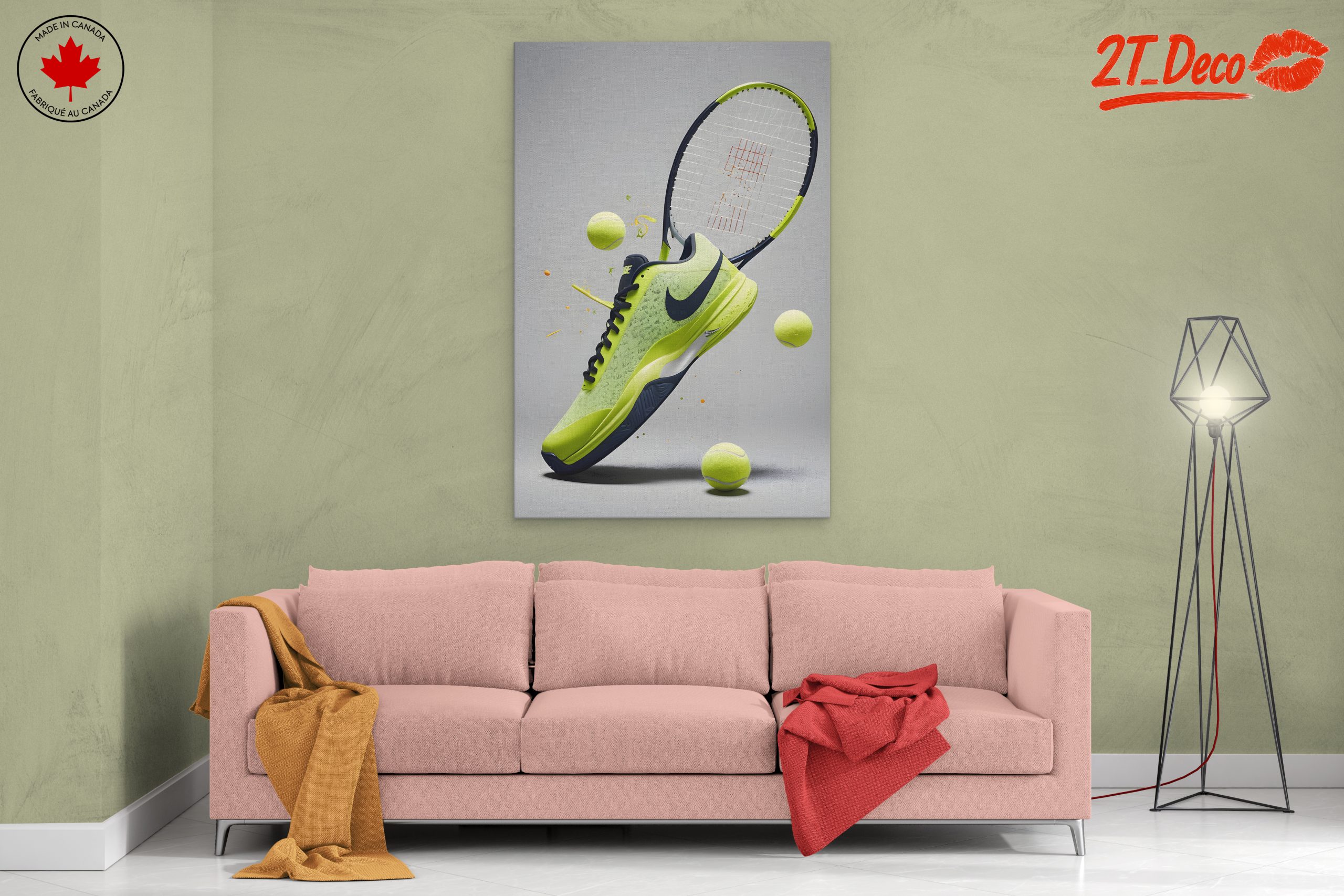 Dynamic Nike Tennis Shoe and Balls - Image 2