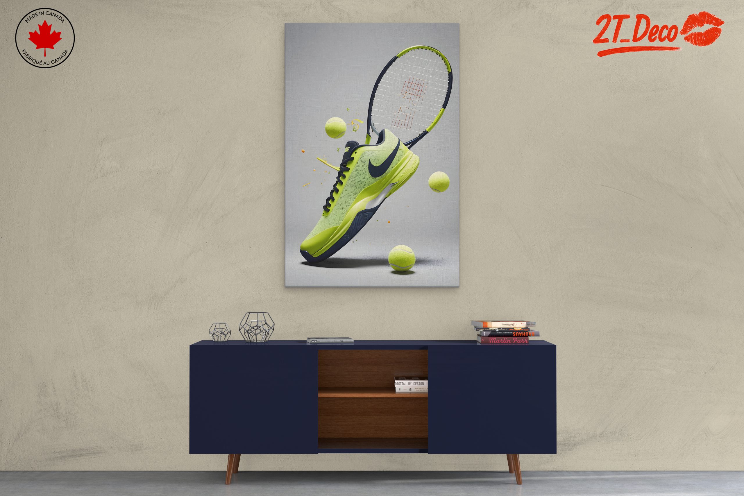 Dynamic Nike Tennis Shoe and Balls - Image 3