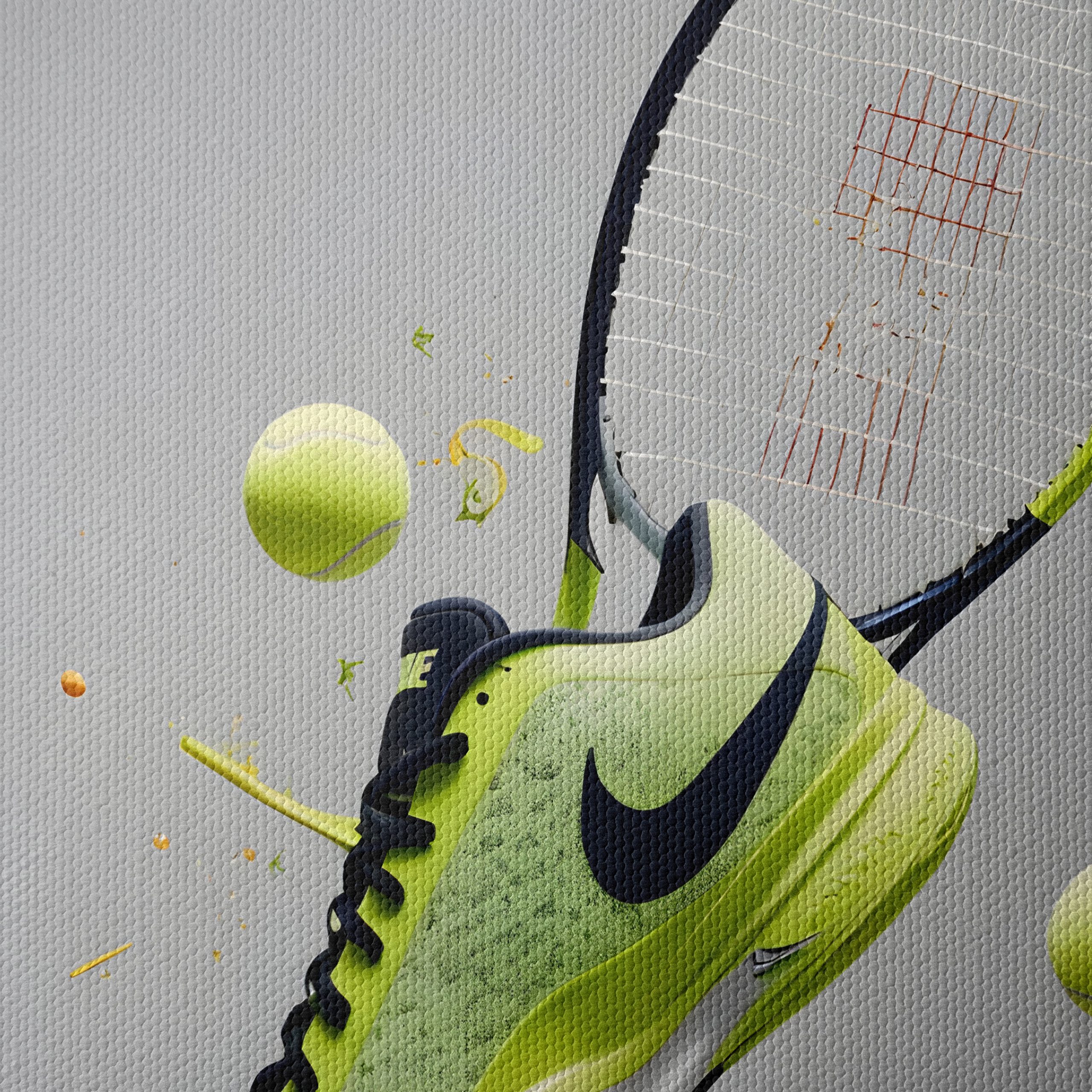 Dynamic Nike Tennis Shoe and Balls - Image 4