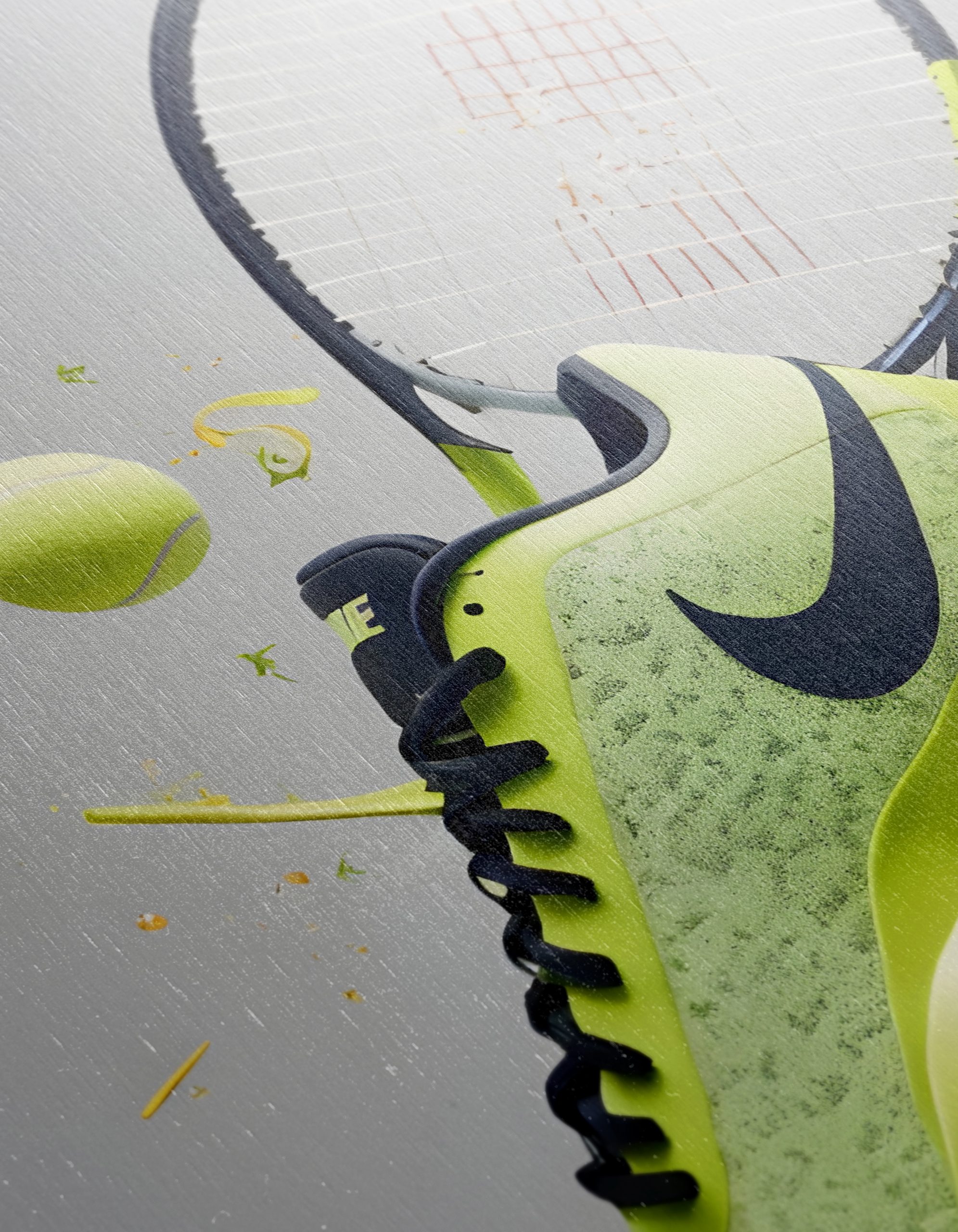 Dynamic Nike Tennis Shoe and Balls - Image 12