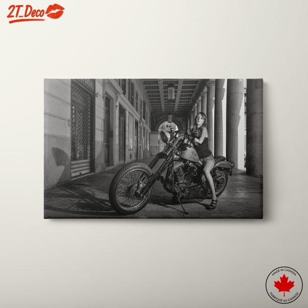 Stylish Black and White Motorcycle Art