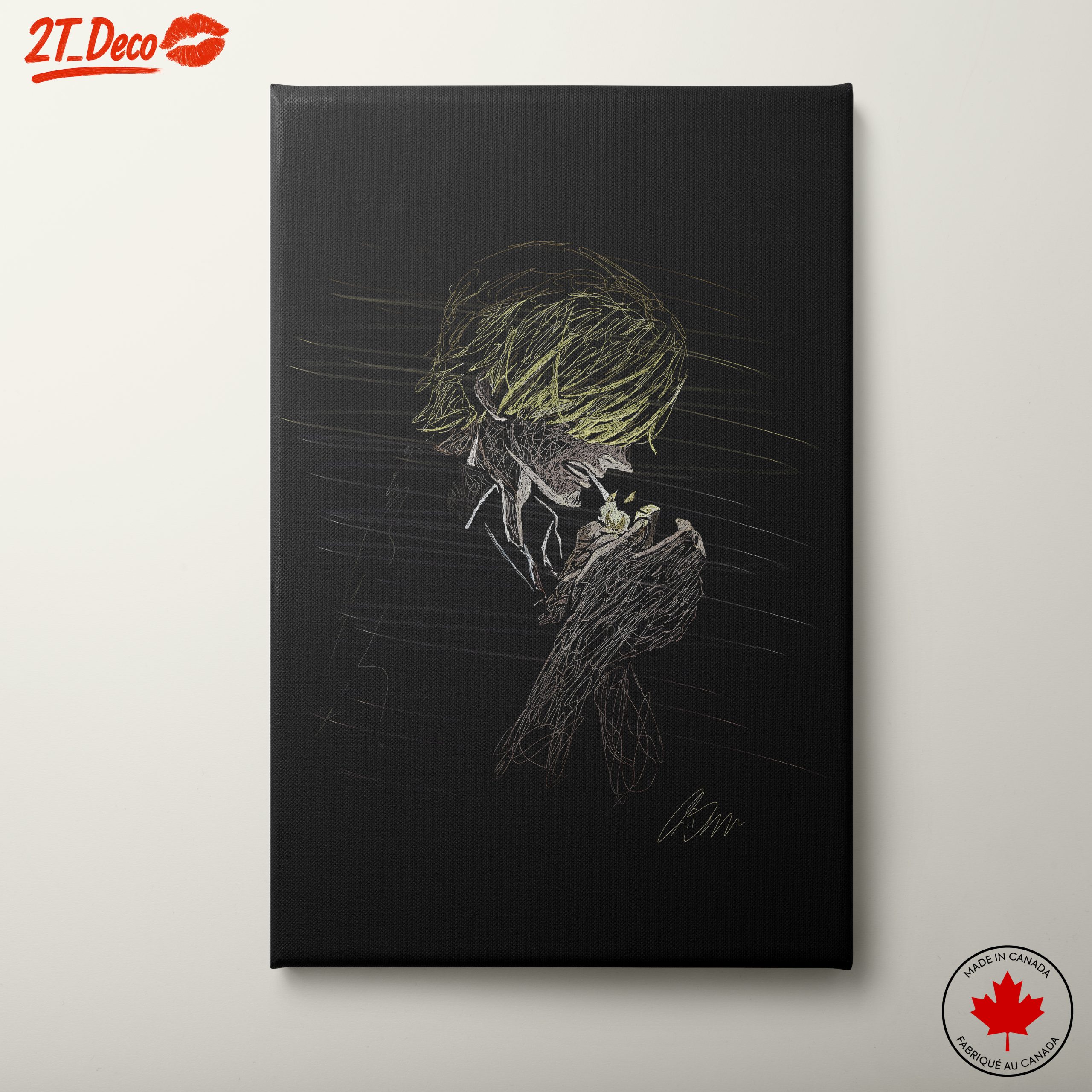 Stylized Character Artwork of Emotional Interaction