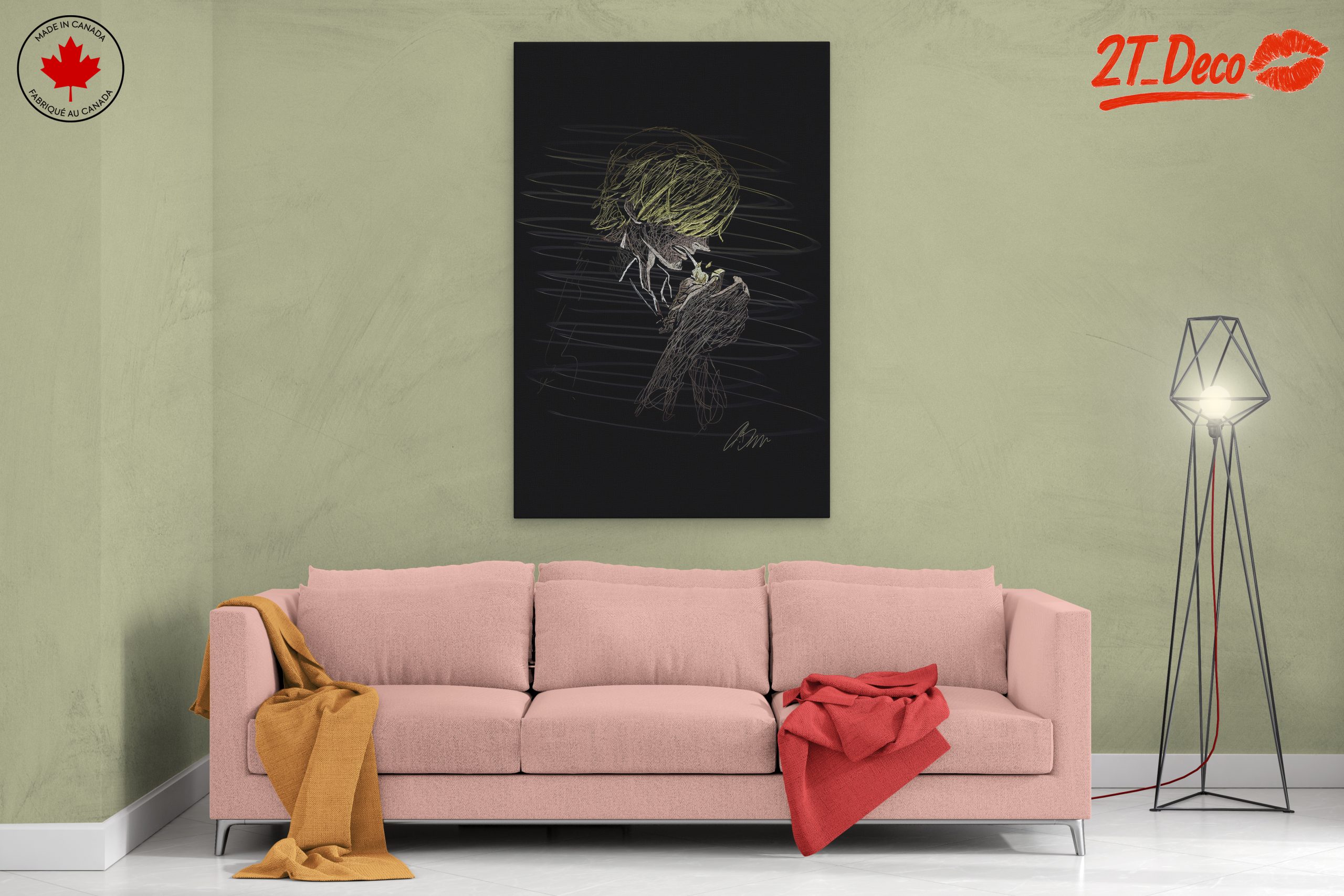 Stylized Character Artwork of Emotional Interaction - Image 2
