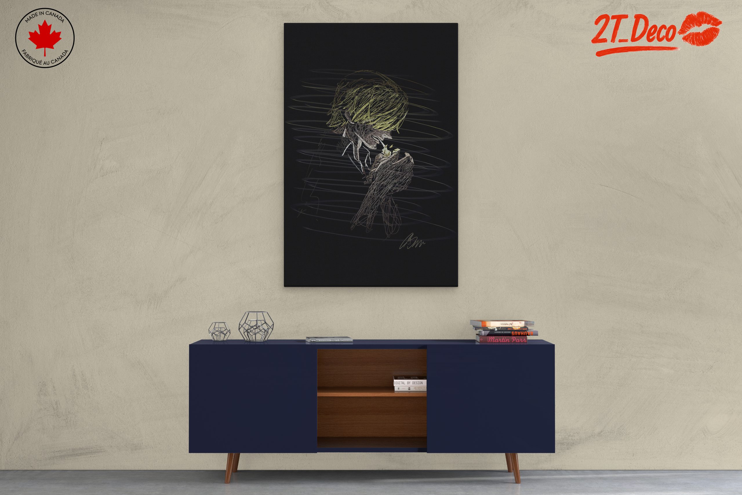 Stylized Character Artwork of Emotional Interaction - Image 3